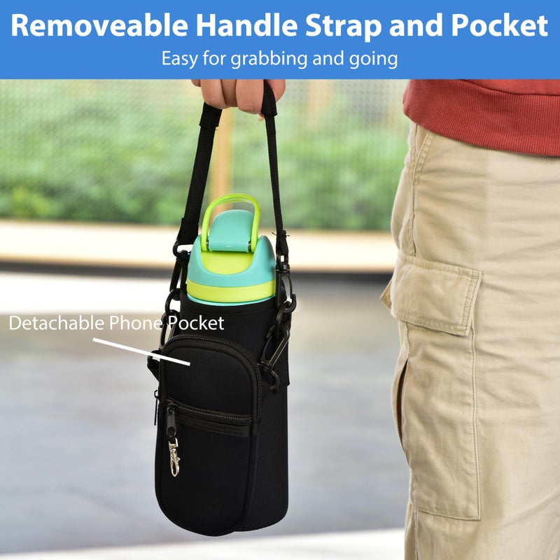 Icesip for Owala FreeSip 32oz Water Bottle Holder Bag with Strap Pocket Detachable Phone Pocket for Owala Accessories 32oz Water Bottle Sleeve for Walking Camping Gym Colorful - Image 2